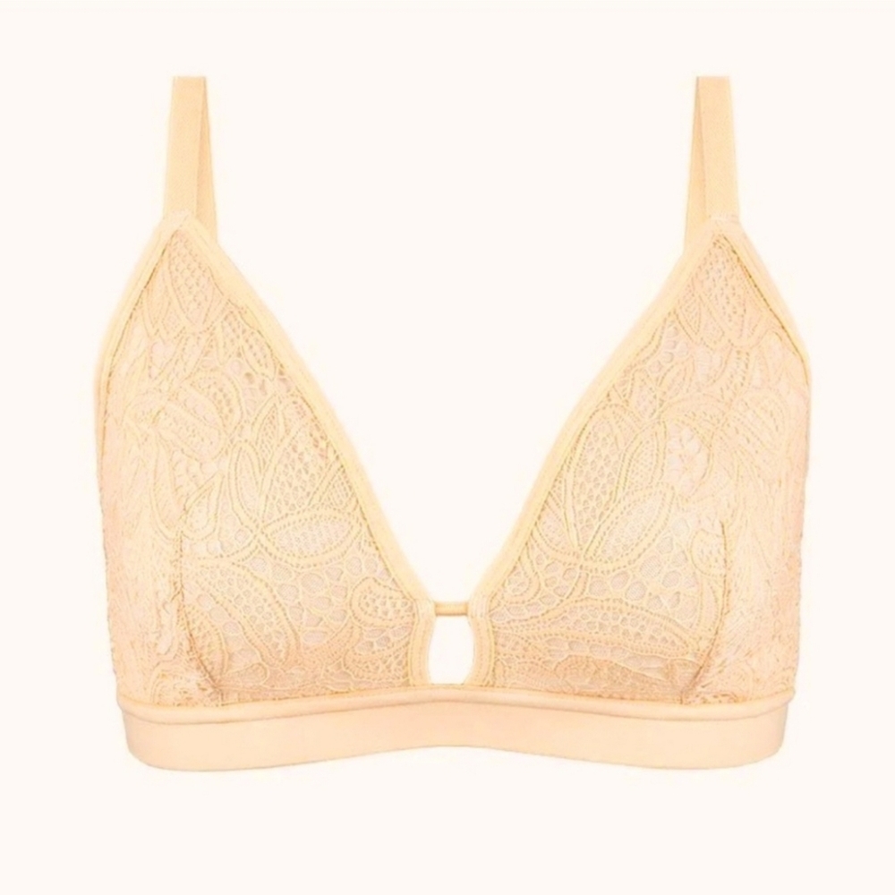 Lively Palm Lace Busty Bralette Size 2 Toasted Almond